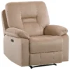 Fauteuil électrique Inclinable En Velours Beige Avec LED Et Port USB BERGEN -Promos Fauteora Magasin fauteuil 16426253
