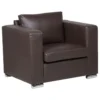 Fauteuil En Cuir Brun - HELSINKI -Promos Fauteora Magasin fauteuil 16443053