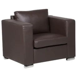 Fauteuil En Cuir Brun - HELSINKI