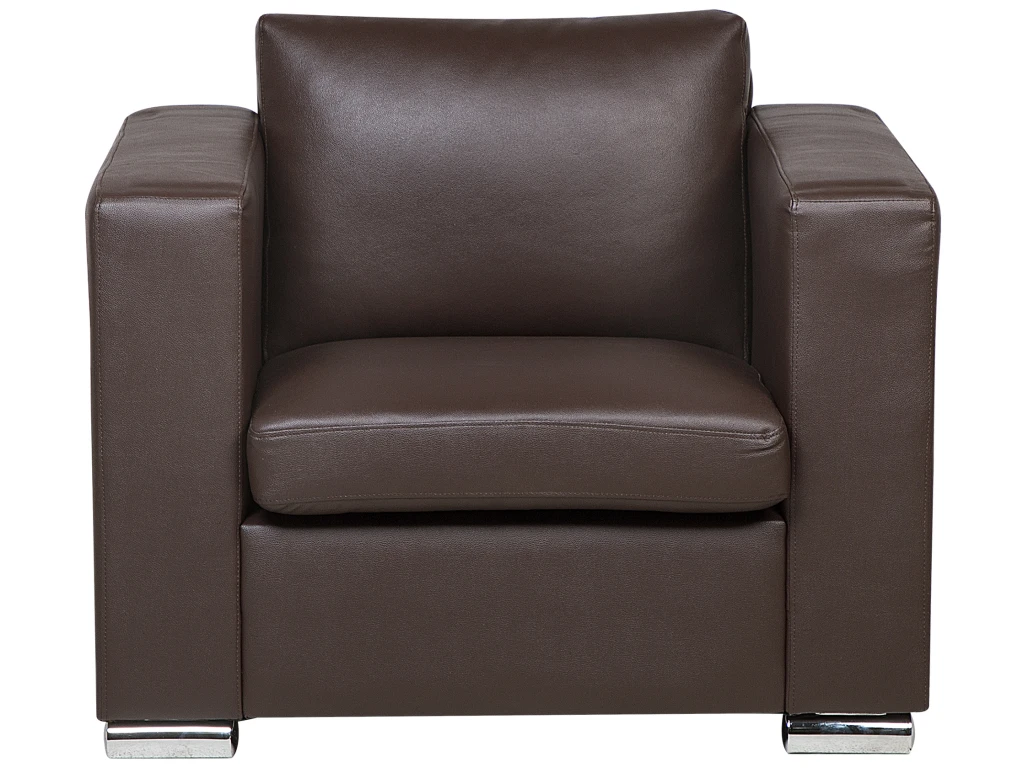 Fauteuil En Cuir Brun - HELSINKI 6 Fauteuil En Cuir Brun - HELSINKI – Image 4