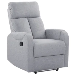 Fauteuil De Relaxation En Tissu Gris Avec LEDs Et Port USB SOMERO
