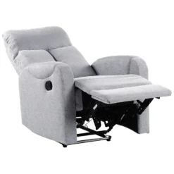 Fauteuil De Relaxation En Tissu Gris Avec LEDs Et Port USB SOMERO -Promos Fauteora Magasin fauteuil 16613319