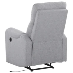 Fauteuil De Relaxation En Tissu Gris Avec LEDs Et Port USB SOMERO -Promos Fauteora Magasin fauteuil 16613325