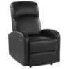 Fauteuil De Relaxation En Cuir PU Noir Avec LEDs Et Port USB VIRRAT -Promos Fauteora Magasin fauteuil 16613473