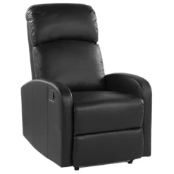 Fauteuil De Relaxation En Cuir PU Noir Avec LEDs Et Port USB VIRRAT
