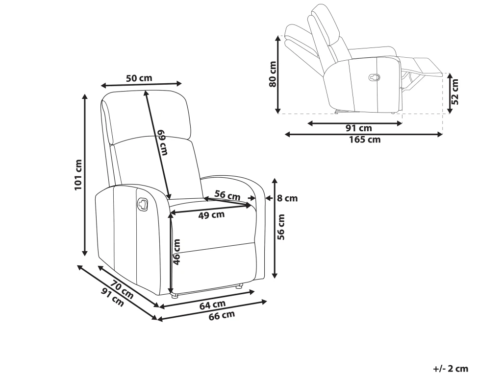 Fauteuil De Relaxation En Cuir PU Noir Avec LEDs Et Port USB VIRRAT 5 Fauteuil De Relaxation En Cuir PU Noir Avec LEDs Et Port USB VIRRAT – Image 3