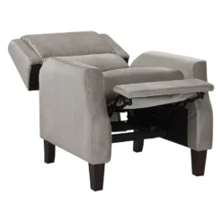 Fauteuil De Relaxation En Velours Gris EGERSUND -Promos Fauteora Magasin fauteuil 16613539