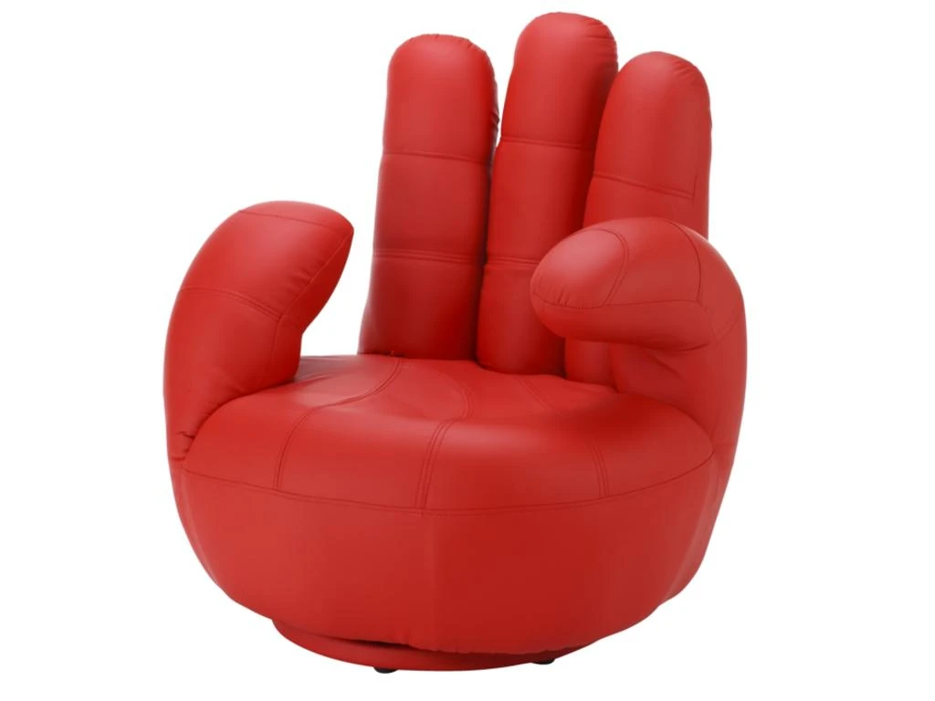 Fauteuil Main Pivotant CATCHY En Simili - Rouge 3 Fauteuil Main Pivotant CATCHY En Simili - Rouge