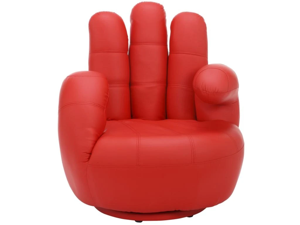 Fauteuil Main Pivotant CATCHY En Simili - Rouge 5 Fauteuil Main Pivotant CATCHY En Simili - Rouge – Image 3