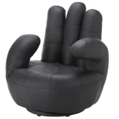 Fauteuil Main Pivotant CATCHY En Simili - Noir
