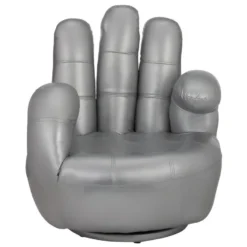 Fauteuil Main Pivotant CATCHY En Simili - Argenté -Promos Fauteora Magasin fauteuil 166719