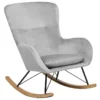 Chaise à Bascule En Velours Gris Clair ELLAN -Promos Fauteora Magasin fauteuil 16681995
