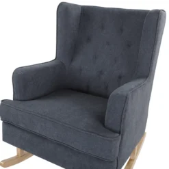 Fauteuil à Bascule En Tissu Gris TRONDHEIM II -Promos Fauteora Magasin fauteuil 16682167