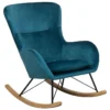 Chaise à Bascule En Velours Bleu Azur ELLAN -Promos Fauteora Magasin fauteuil 16682309