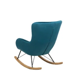 Chaise à Bascule En Velours Bleu Azur ELLAN -Promos Fauteora Magasin fauteuil 16682317