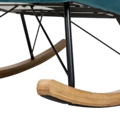 Chaise à Bascule En Velours Bleu Azur ELLAN -Promos Fauteora Magasin fauteuil 16682323