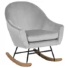Fauteuil à Bascule En Velours Gris Clair OXIE -Promos Fauteora Magasin fauteuil 16682545