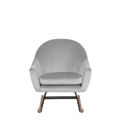 Fauteuil à Bascule En Velours Gris Clair OXIE -Promos Fauteora Magasin fauteuil 16682551