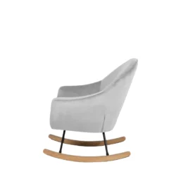 Fauteuil à Bascule En Velours Gris Clair OXIE -Promos Fauteora Magasin fauteuil 16682553