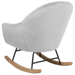 Fauteuil à Bascule En Velours Gris Clair OXIE -Promos Fauteora Magasin fauteuil 16682555