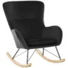 Chaise à Bascule En Velours Noir ELLAN -Promos Fauteora Magasin fauteuil 16682881