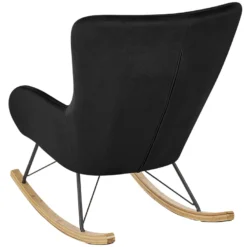 Chaise à Bascule En Velours Noir ELLAN -Promos Fauteora Magasin fauteuil 16682889
