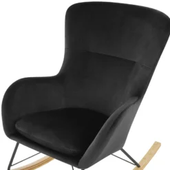 Chaise à Bascule En Velours Noir ELLAN -Promos Fauteora Magasin fauteuil 16682891