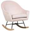 Fauteuil à Bascule En Velours Rose OXIE -Promos Fauteora Magasin fauteuil 16682913