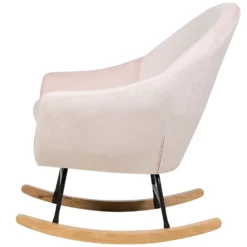 Fauteuil à Bascule En Velours Rose OXIE -Promos Fauteora Magasin fauteuil 16682921
