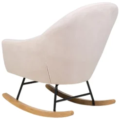 Fauteuil à Bascule En Velours Rose OXIE -Promos Fauteora Magasin fauteuil 16682923