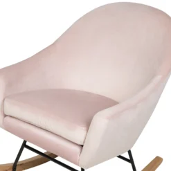 Fauteuil à Bascule En Velours Rose OXIE -Promos Fauteora Magasin fauteuil 16682925