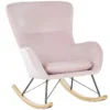 Chaise à Bascule En Velours Rose ELLAN -Promos Fauteora Magasin fauteuil 16683025