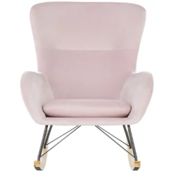 Chaise à Bascule En Velours Rose ELLAN -Promos Fauteora Magasin fauteuil 16683031