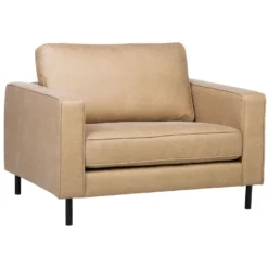 Fauteuil En Cuir PU Beige SAVALEN