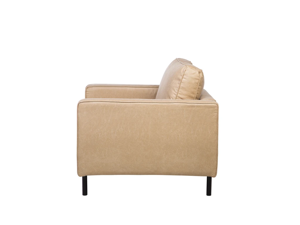 Fauteuil En Cuir PU Beige SAVALEN 7 Fauteuil En Cuir PU Beige SAVALEN – Image 5