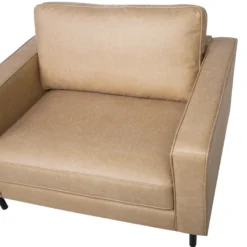 Fauteuil En Cuir PU Beige SAVALEN 17 Fauteuil En Cuir PU Beige SAVALEN -Promos Fauteora Magasin fauteuil 16687039