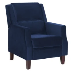 Fauteuil De Relaxation En Velours Bleu Marine EGERSUND