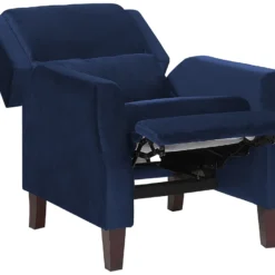 Fauteuil De Relaxation En Velours Bleu Marine EGERSUND -Promos Fauteora Magasin fauteuil 17139089