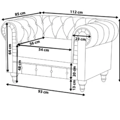 Fauteuil En Tissu Noir CHESTERFIELD Big -Promos Fauteora Magasin fauteuil 17174923