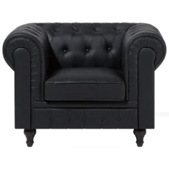 Fauteuil En Tissu Noir CHESTERFIELD Big -Promos Fauteora Magasin fauteuil 17174925