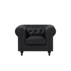 Fauteuil En Tissu Noir CHESTERFIELD Big -Promos Fauteora Magasin fauteuil 17174927