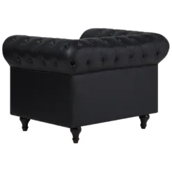 Fauteuil En Tissu Noir CHESTERFIELD Big -Promos Fauteora Magasin fauteuil 17174929