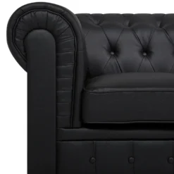 Fauteuil En Tissu Noir CHESTERFIELD Big -Promos Fauteora Magasin fauteuil 17174931