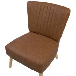Fauteuil En Cuir PU Marron VAASA 17 Fauteuil En Cuir PU Marron VAASA -Promos Fauteora Magasin fauteuil 17180489
