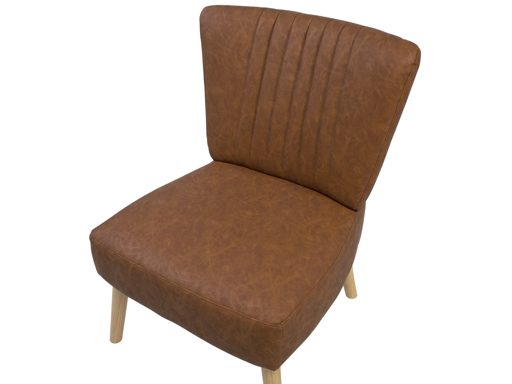 Fauteuil En Cuir PU Marron VAASA 9 Fauteuil En Cuir PU Marron VAASA – Image 7