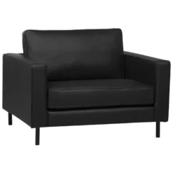 Fauteuil En Cuir Noir SAVALEN