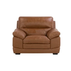 Fauteuil En Cuir PU Marron HORTEN -Promos Fauteora Magasin fauteuil 17469645
