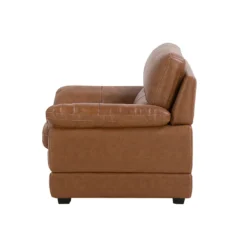 Fauteuil En Cuir PU Marron HORTEN -Promos Fauteora Magasin fauteuil 17469647