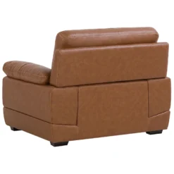 Fauteuil En Cuir PU Marron HORTEN -Promos Fauteora Magasin fauteuil 17469649
