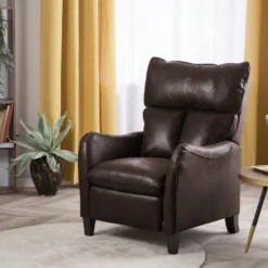 Fauteuil Inclinable En Tissu Marron ROYSTON 13 Fauteuil Inclinable En Tissu Marron ROYSTON -Promos Fauteora Magasin fauteuil 17475507